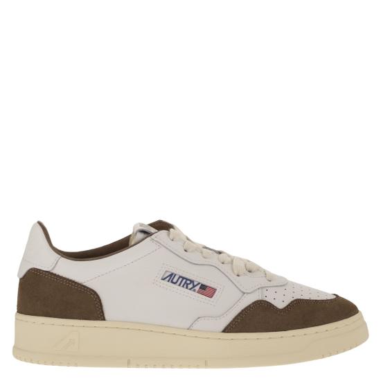 26FW 오트리 메달리스트 로우 스니커즈 AULM WHITE BROWN