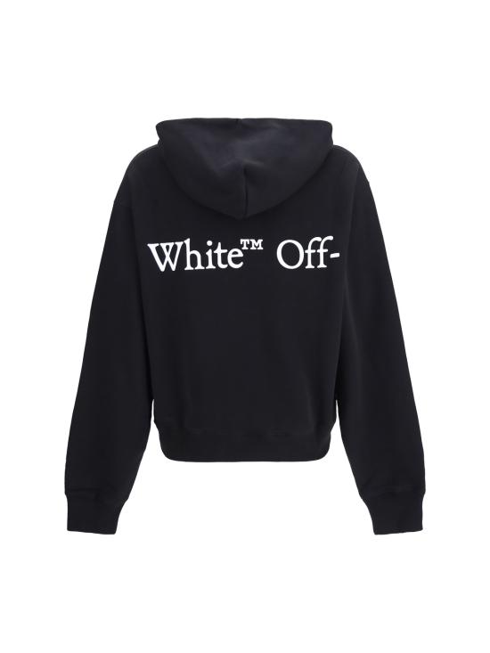  오프화이트 긴팔 티셔츠 북키쉬 스카프 후드티 스웨트셔츠 블랙 - OFF WHITE