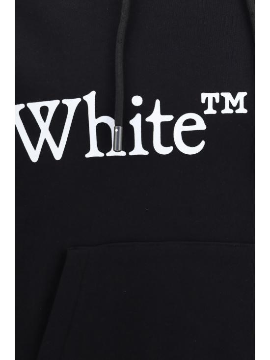  오프화이트 긴팔 티셔츠 북키쉬 스카프 후드티 스웨트셔츠 블랙 - OFF WHITE