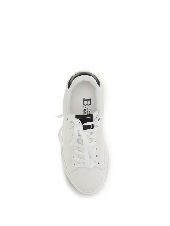  발망 스니커즈 B 코트 카프스킨 가죽  갭 블랑/누아르 - BALMAIN