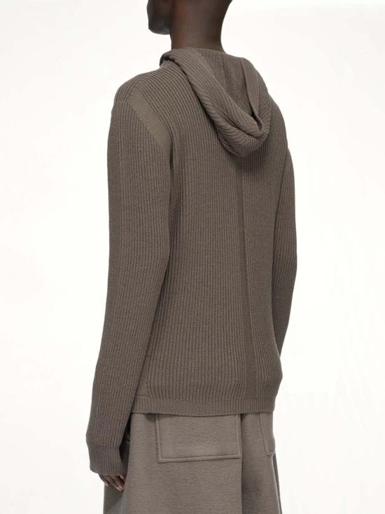  릭 오웬스 가디건 스웨트 지퍼 카푸치  브라운 - RICK OWENS