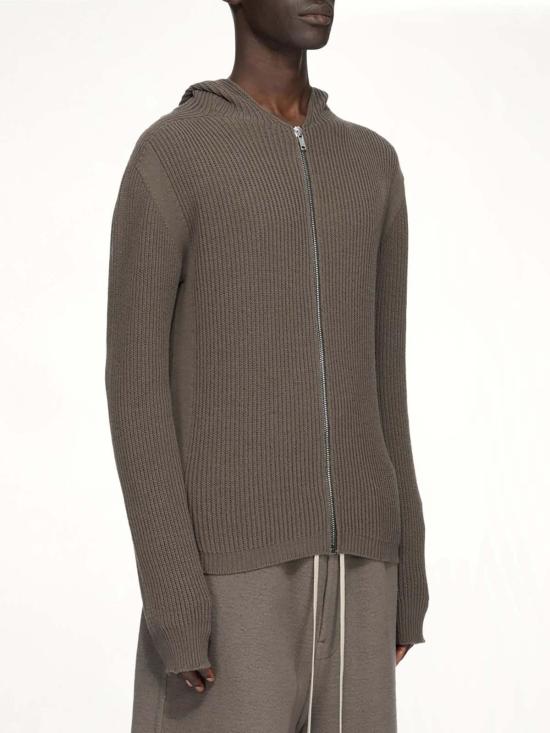  릭 오웬스 가디건 스웨트 지퍼 카푸치  브라운 - RICK OWENS