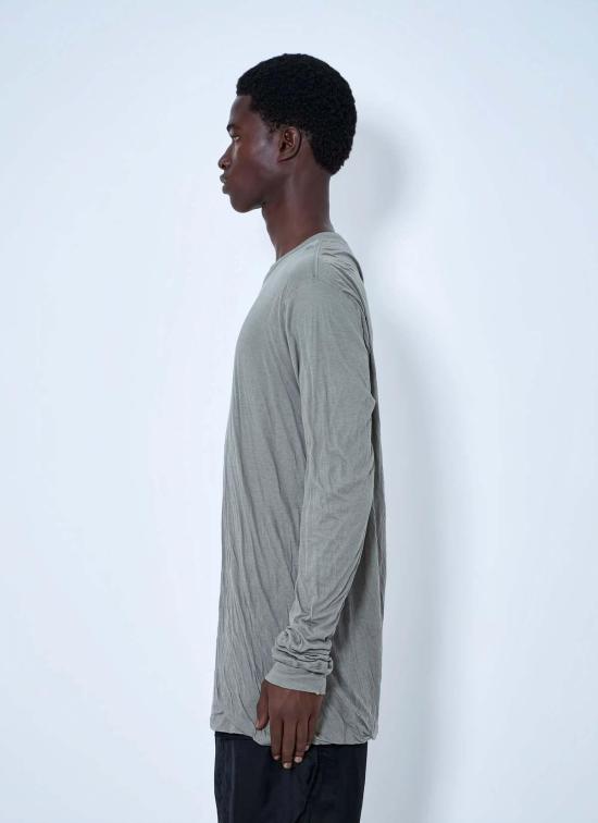  릭 오웬스 긴팔 티셔츠 오버사이즈 점보 더블 롱 슬리브 티셔츠 그린 - RICK OWENS