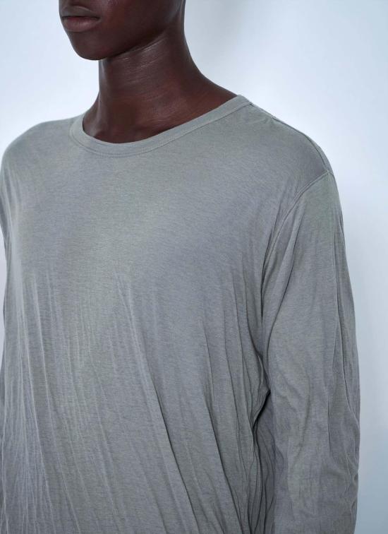  릭 오웬스 긴팔 티셔츠 오버사이즈 점보 더블 롱 슬리브 티셔츠 그린 - RICK OWENS