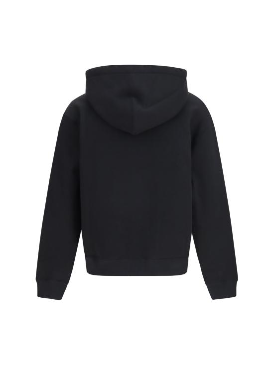  질샌더 긴팔 티셔츠 질 샌더 코튼 로고 디테일 후드티 블랙 - JIL SANDER