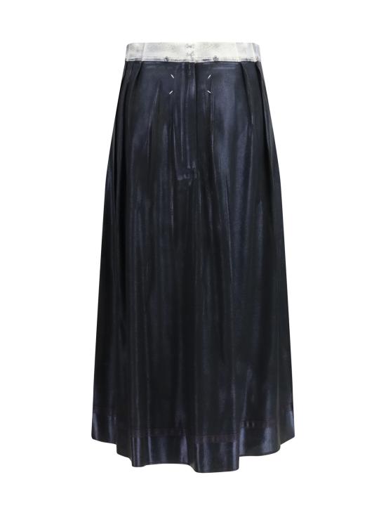  마르지엘라 롱 스커트 메종  포일 트리트먼트  블랙 - MAISON MARGIELA