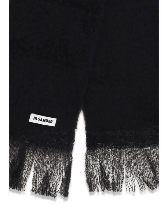  질샌더 머플러/스카프 질 샌더 로고 울 스카프 오비스 아리에스 블랙 - JIL SANDER