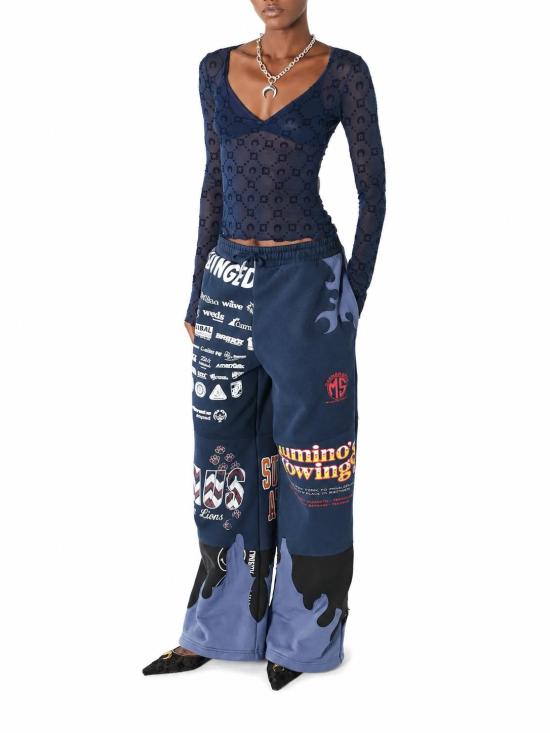 26FW 마린세르 무노그램 메쉬 플록 롱슬리브 라운드넥 탑 무노그램 메쉬 플록 롱슬리브 라운드넥 탑 WTS018ACJER0005 BL90 - MARINE SERRE
