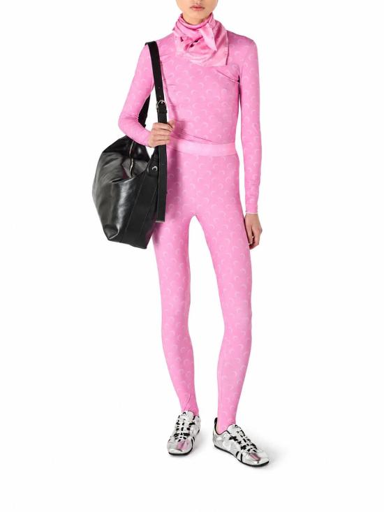 26FW 마린세르 크레센트 문 프린트 긴팔 티셔츠 WTS006ACJER0001 PK30 PINK - MARINE SERRE