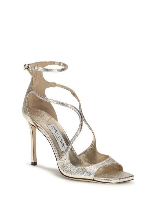  지미추 샌들 아지아 글리터 카프 레더 보스 타우러스  플래티넘 - JIMMY CHOO