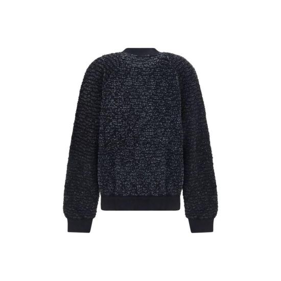  발망 봄버 자켓 스팽글 디테일 지퍼 재킷 봄버 재킷 블랙 - BALMAIN
