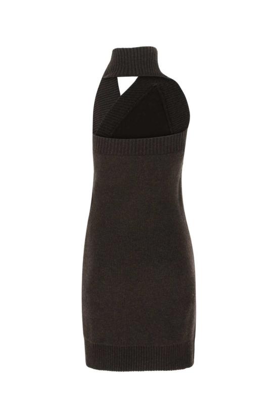 보테가베네타 숏 원피스 보테가 베네타 다크 브라운 울 미니 드레스 (다크 브라운) - BOTTEGA VENETA