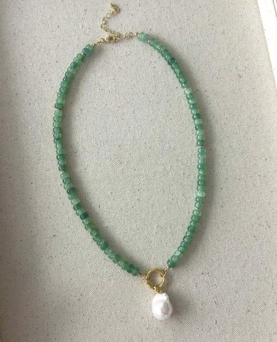  Katie Dean Jewelry 목걸이/팬던트 케이티 딘 주얼리 여신 진주 목걸이 (녹색) - OTHER BRANDS