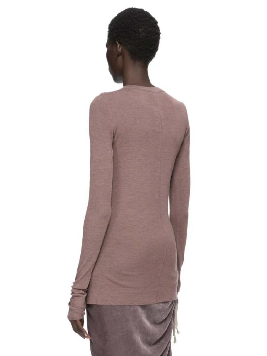  릭 오웬스 긴팔 티셔츠 긴팔 골지 티셔츠 (보라색) - RICK OWENS