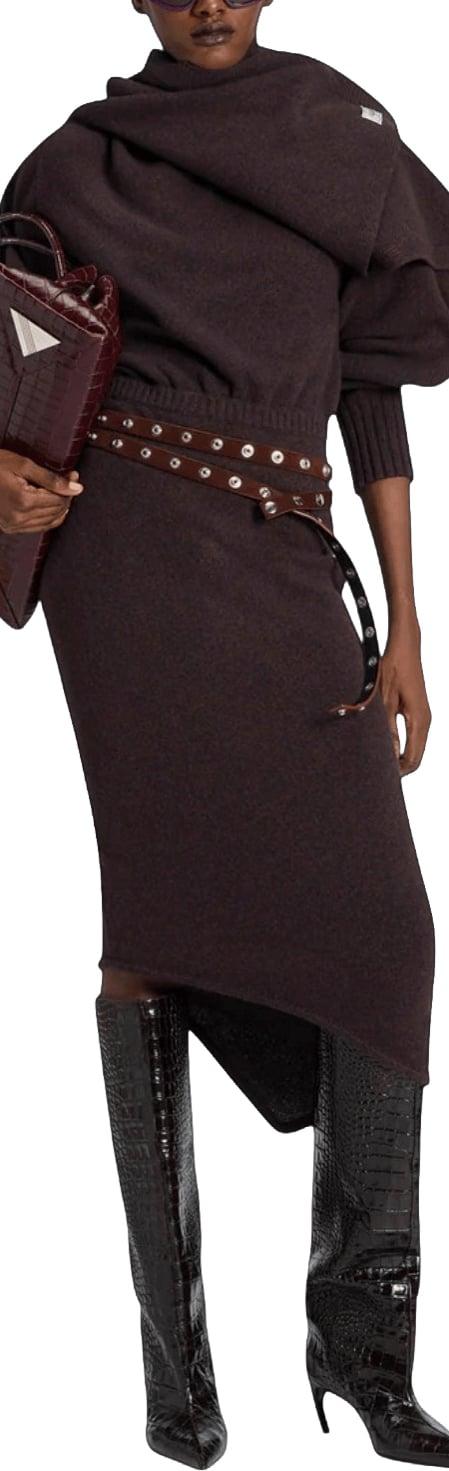 26FW 디 아티코 롱 원피스 THEATTICO261WCW00324KWS012AA594MIDIDRESSESDARKBROWN - THE ATTICO