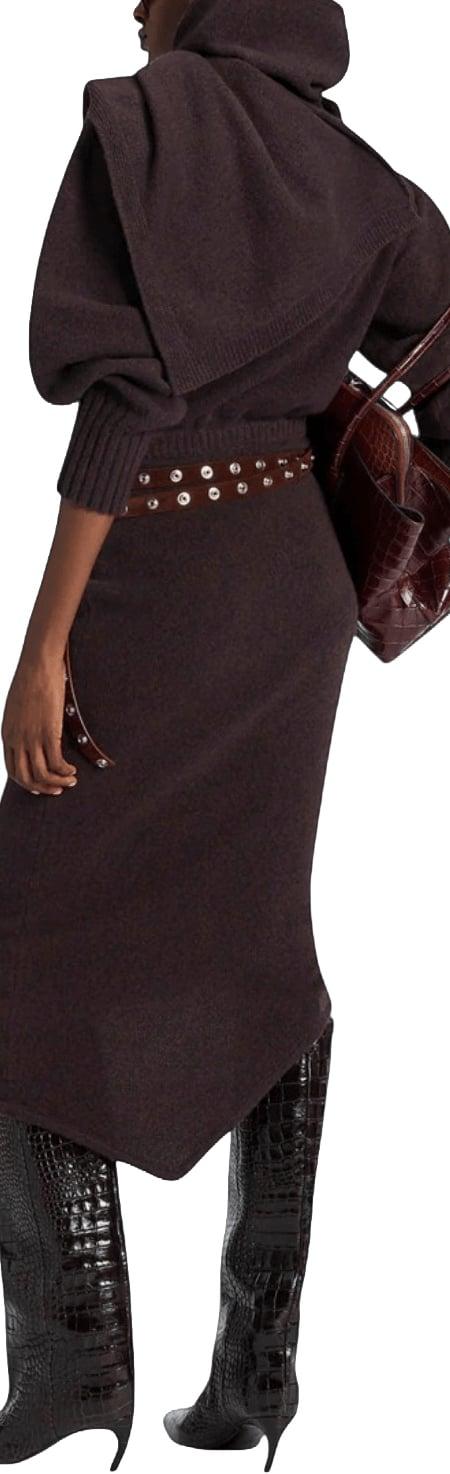 26FW 디 아티코 롱 원피스 THEATTICO261WCW00324KWS012AA594MIDIDRESSESDARKBROWN - THE ATTICO