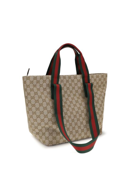  구찌 숄더백 스몰 Gg 모티프  빈트. 모래/Dk. 브로/Vrv - GUCCI