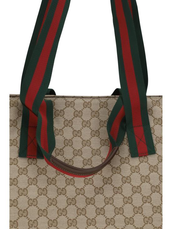  구찌 숄더백 스몰 Gg 모티프  빈트. 모래/Dk. 브로/Vrv - GUCCI