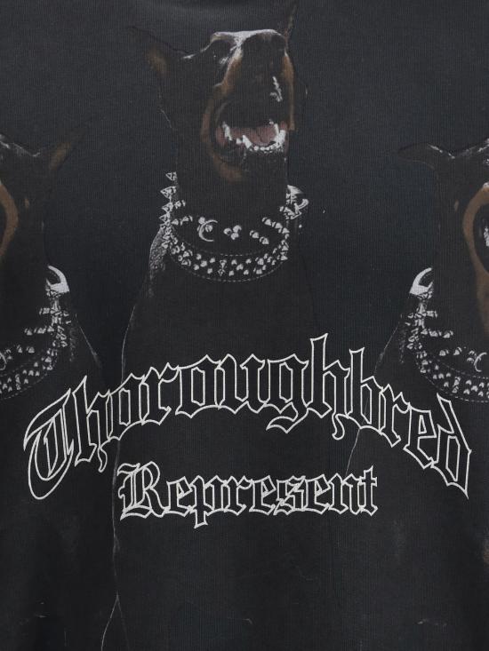  리프레젠트 긴팔 티셔츠 레프레젠트 서러브레드 후드티 빈티지 블랙 - REPRESENT