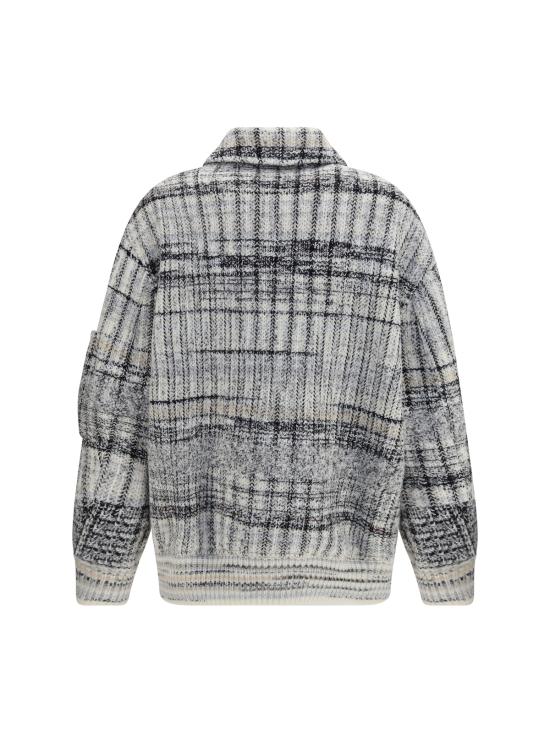  미소니 봄버 자켓 미쏘니 오버사이즈 체크 울 블렌드 봄버 재킷 라이트톤/화이트 - MISSONI