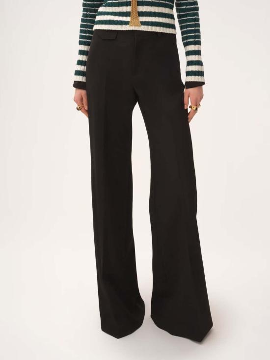  끌로에 스트레이트 팬츠 Chloé Pantalon Tailleur En Laine 그랭 드 푸드르 팬츠 블랙 - CHLOE