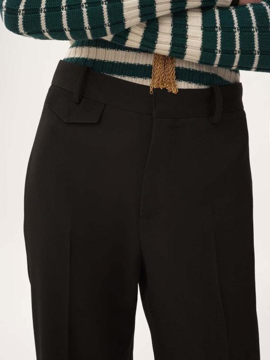  끌로에 스트레이트 팬츠 Chloé Pantalon Tailleur En Laine 그랭 드 푸드르 팬츠 블랙 - CHLOE