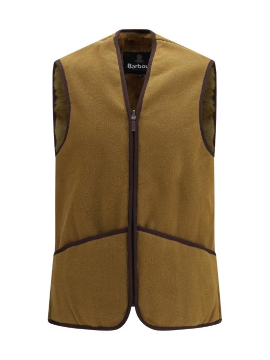 26FW 바버 웜 파일 웨이스트코트 집 인 라이너 MLI0004 BR31 BROWN