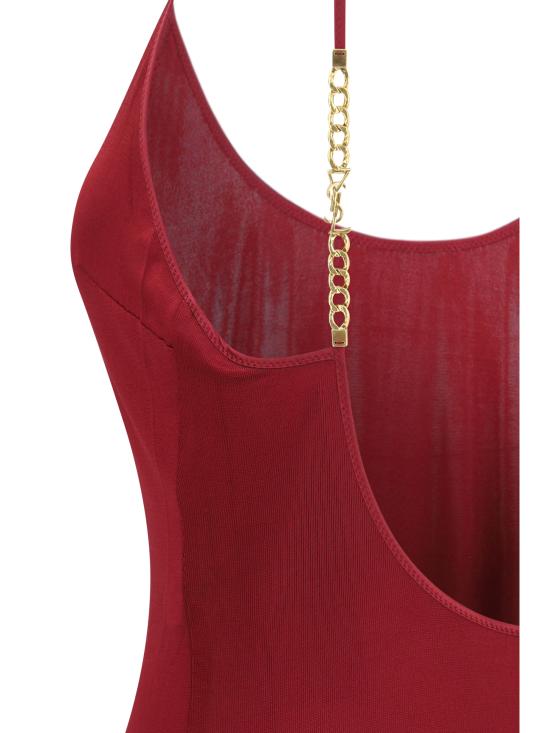 26FW 생로랑 원피스 876792Y38DS 5860 BORDEAUX - SAINT LAURENT