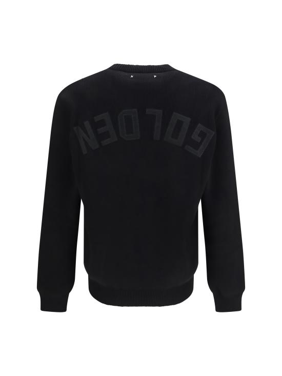 26FW 골든구스 Golden 레터링 밀리터리 크루넥 스웨터 GMP00841P001972 90100 BLACK - GOLDEN GOOSE