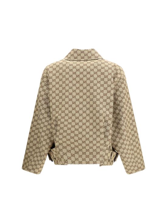  구찌 자켓 GG 캔버스 봄버 재킷 카멜/에보니 - GUCCI