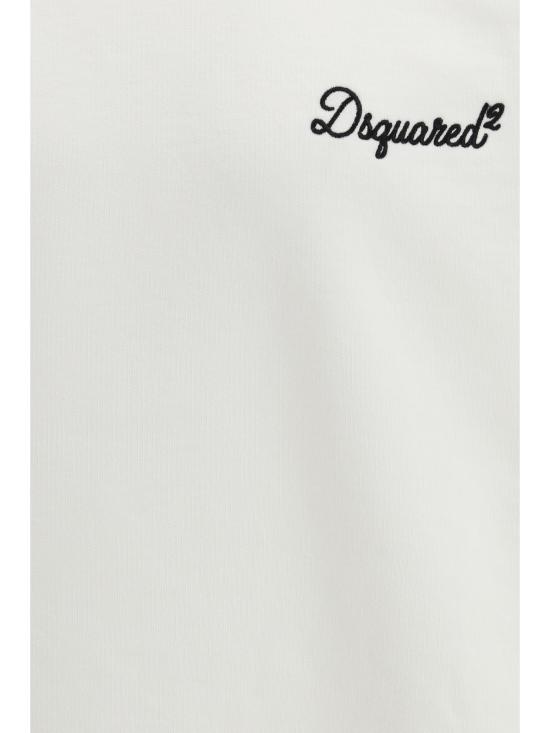  디스퀘어드2 긴팔 티셔츠 Dsquared2 로고 코튼 스웨트셔츠 화이트 - DSQUARED2