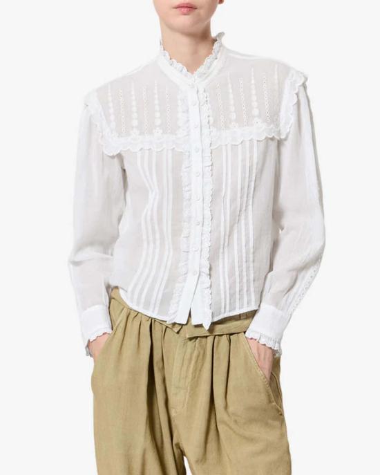  이자벨마랑 셔츠 이자벨 마랑 론지 탑 화이트 - ISABEL MARANT