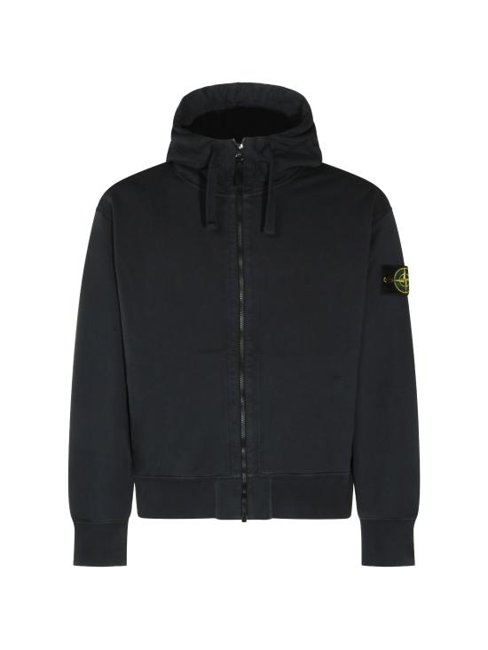 26FW 스톤 아일랜드 오가닉 코튼 플리스 와펜 집업 후드 티셔츠 L2S156100009S0051 V002A BLUENAVY
