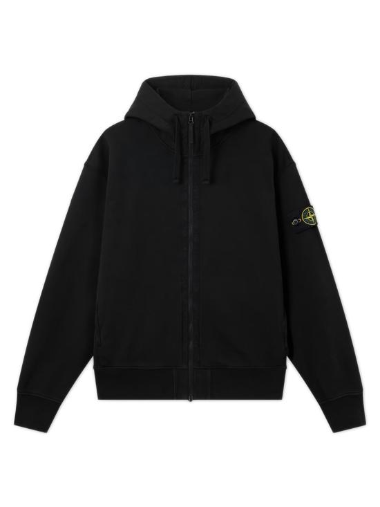 26FW 스톤 아일랜드 오가닉 코튼 플리스 와펜 집업 후드 티셔츠 L2S156100009S0051 V0029 BLACK