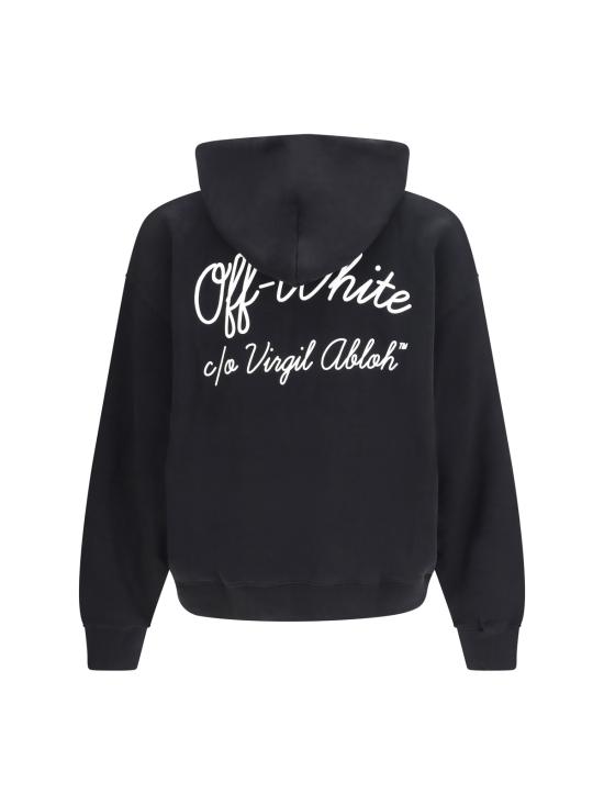  오프화이트 긴팔 티셔츠 스크립트 스케이트 후드티 블랙 화이트 - OFF WHITE