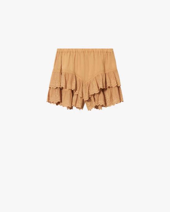  이자벨마랑 숏팬츠 이자벨 마랑 조카디아 러플 자수 쇼츠 카라멜 - ISABEL MARANT