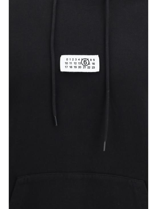  MM6 메종마르지엘라 긴팔 티셔츠 Mm6 메종 마르지엘라 코튼 후드티 블랙 - MM6 MAISON MARGIELA