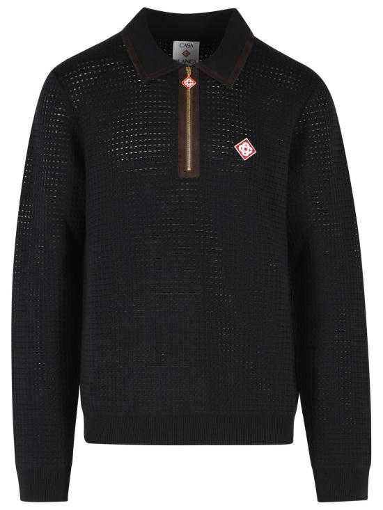 26FW 카사블랑카 폴로 티셔츠 M AW26 KW 1479 01WOOL NAVY