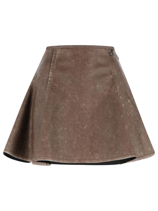26FW 디젤 숏 스커트 A24070 0WEBJ7BB Brown