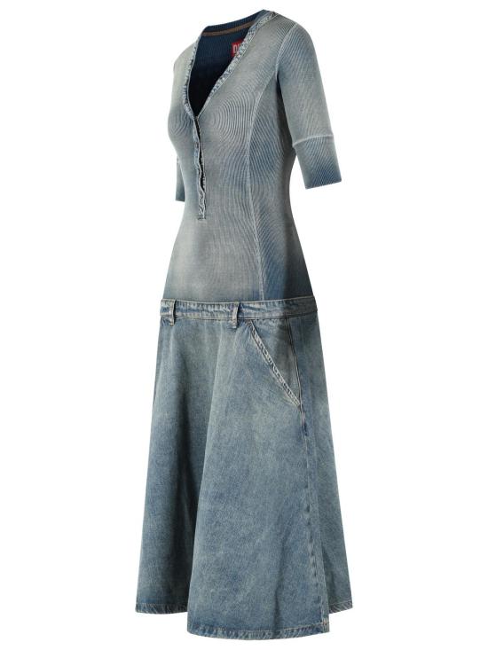 26FW 디젤 미디 원피스 A23032 0IFBL01 Blue - DIESEL