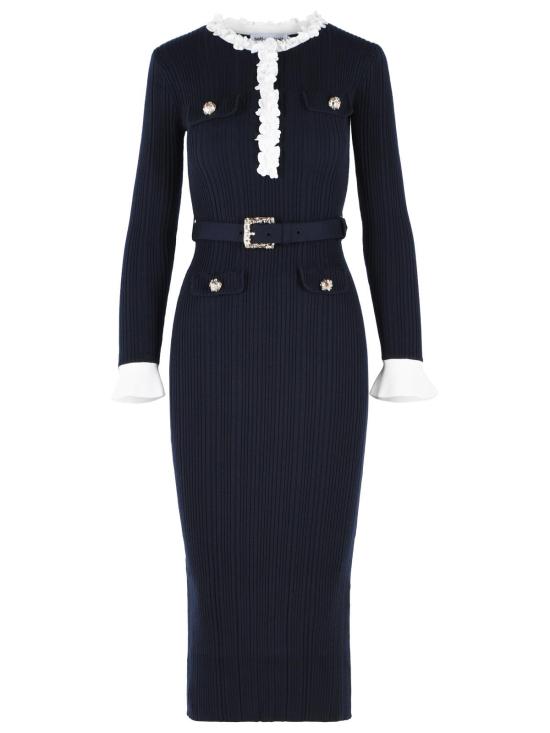 26FW 셀프 포트레이트 미디 원피스 AW26 101M NNAVY