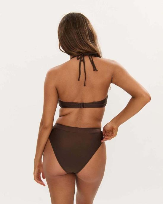  RAQ 비키니 수영복 Raq India 멀티웨이 언더와이어 비키니 탑 D+컵 전용 핫 초콜릿 쉬머 - OTHER BRANDS