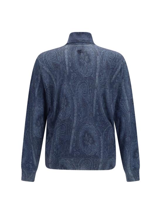  에트로 터틀넥 Etro Printed Turtleneck Sweater Stampa F.Do Blu - ETRO