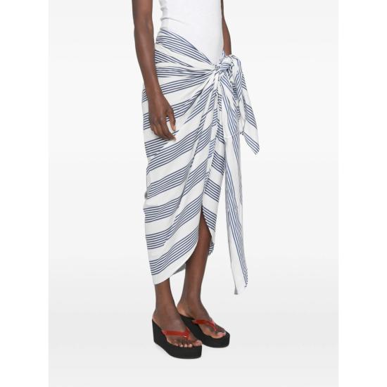 26FW 더프랭키샵 미디 스커트 THIRA WRAP NAVWH WHITE BLUE - THE FRANKIE SHOP