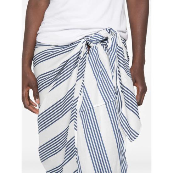 26FW 더프랭키샵 미디 스커트 THIRA WRAP NAVWH WHITE BLUE - THE FRANKIE SHOP