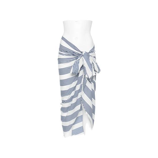 26FW 더프랭키샵 미디 스커트 THIRA WRAP NAVWH WHITE BLUE