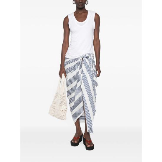26FW 더프랭키샵 미디 스커트 THIRA WRAP NAVWH WHITE BLUE - THE FRANKIE SHOP