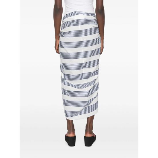 26FW 더프랭키샵 미디 스커트 THIRA WRAP NAVWH WHITE BLUE - THE FRANKIE SHOP