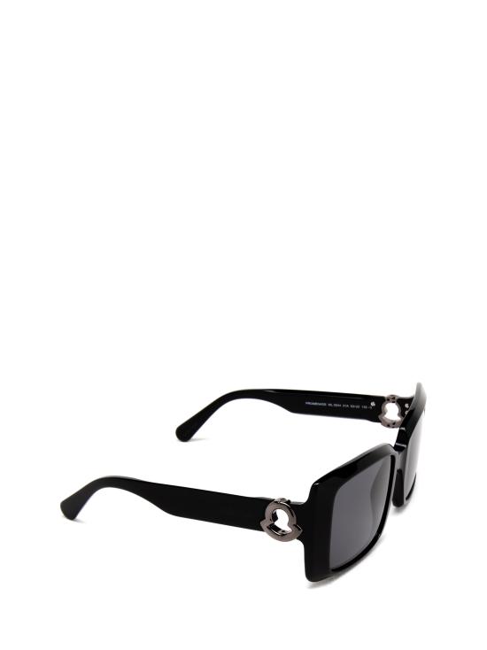 26FW 몽클레어 로고 템플 스퀘어 선글라스 ML0244 01A SHINY BLACK - MONCLER