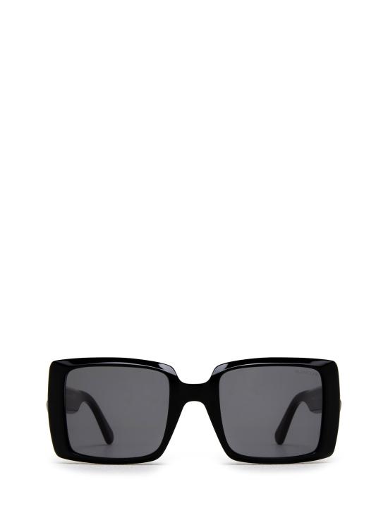 26FW 몽클레어 로고 템플 스퀘어 선글라스 ML0244 01A SHINY BLACK